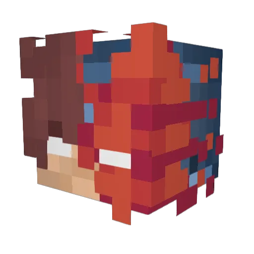 ReDeManso Minecraft avatar head, 3D render