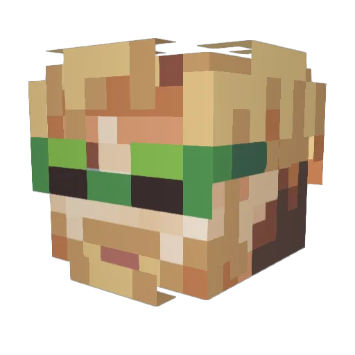 ReFlex3233 Minecraft avatar head, 3D render
