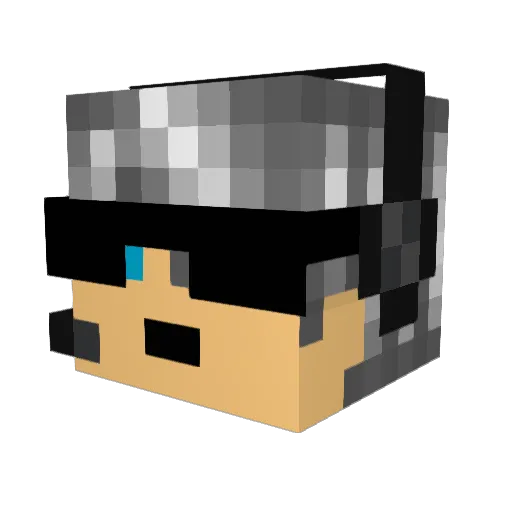 ReFliks Minecraft avatar head, 3D render