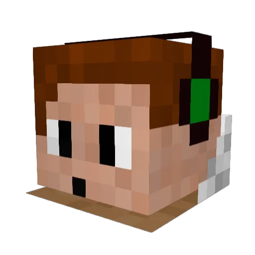 ReK_CyBorg Minecraft avatar head, 3D render