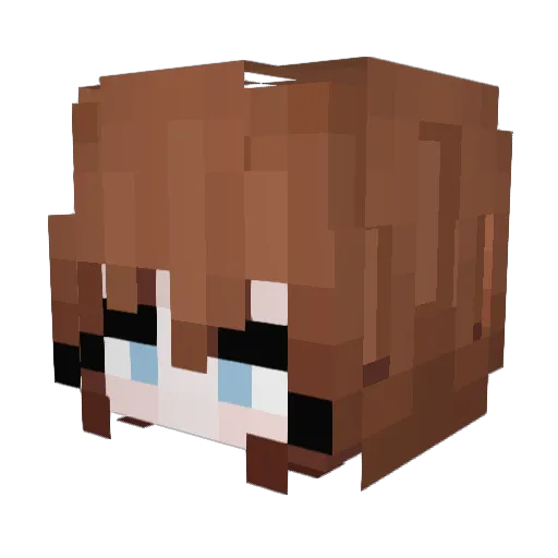 ReRisRis Minecraft avatar head, 3D render