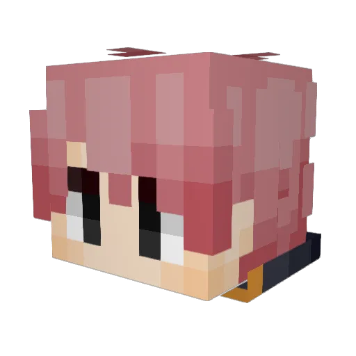 ReVo1uT1On Minecraft avatar head, 3D render