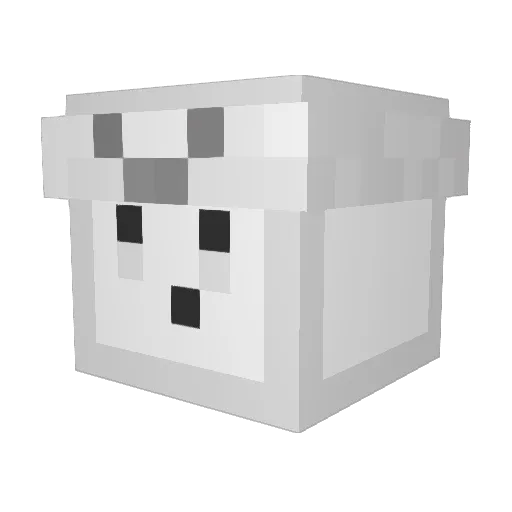 ReWhite_YT Minecraft avatar head, 3D render