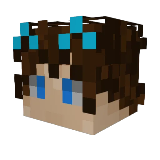 Rea6er Minecraft avatar head, 3D render