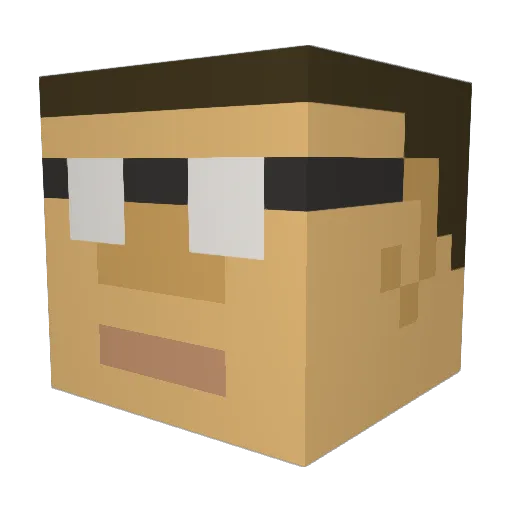 ReactR Minecraft avatar head, 3D render