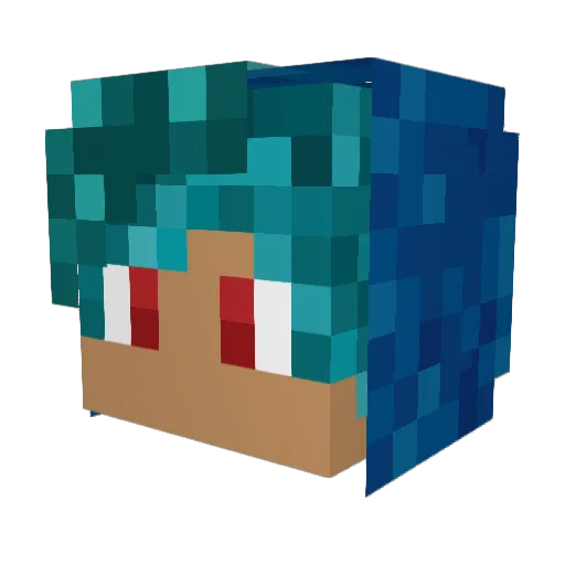 ReactionBrineYT Minecraft avatar head, 3D render