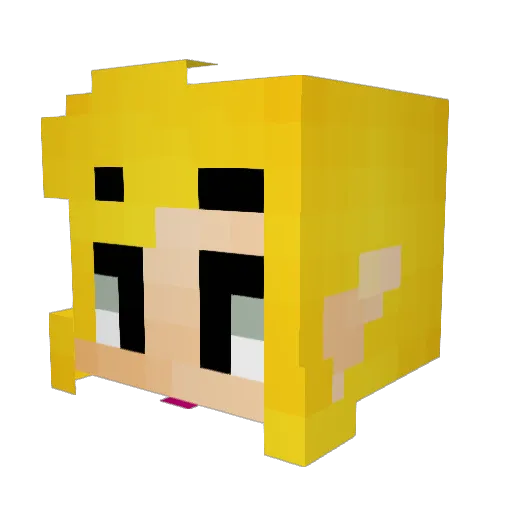 ReactionGifMan Minecraft avatar head, 3D render