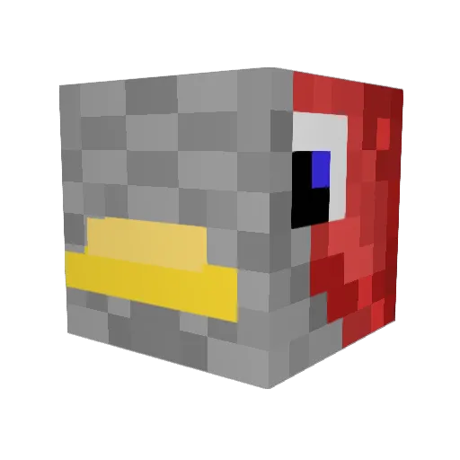 Reacts71 Minecraft avatar head, 3D render