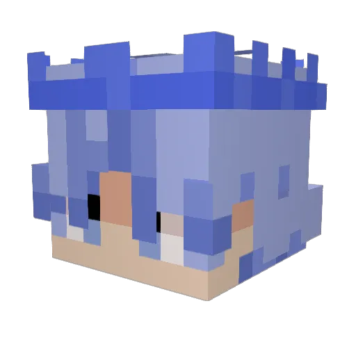 Real24kG0LD Minecraft avatar head, 3D render