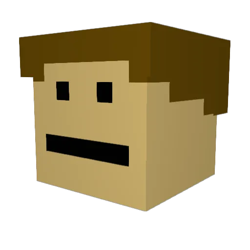 RealAbbe Minecraft avatar head, 3D render