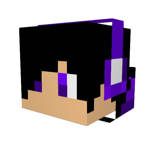 RealAquanos Minecraft avatar head, 3D render