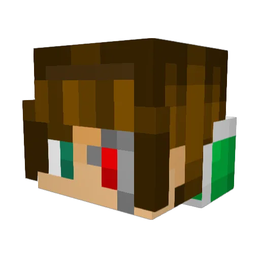 RealAsbestos Minecraft avatar head, 3D render