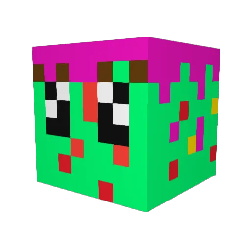 RealBUP Minecraft avatar head, 3D render