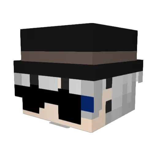 RealBakuBi Minecraft avatar head, 3D render