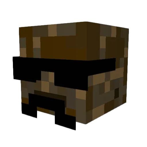 RealBat Minecraft avatar head, 3D render