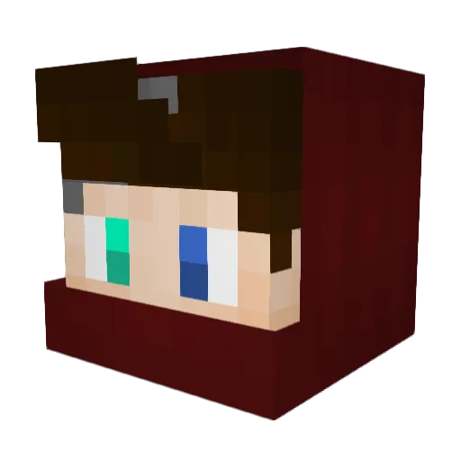 RealBenex Minecraft avatar head, 3D render