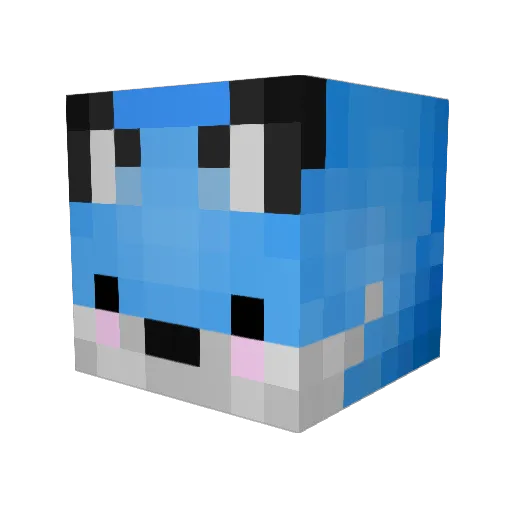 RealBlackBear Minecraft avatar head, 3D render