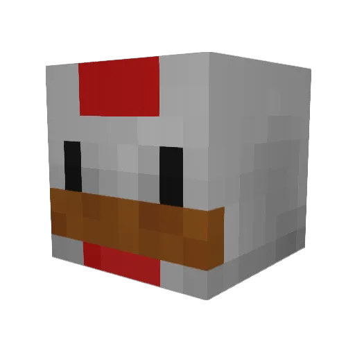 RealChickensong Minecraft avatar head, 3D render