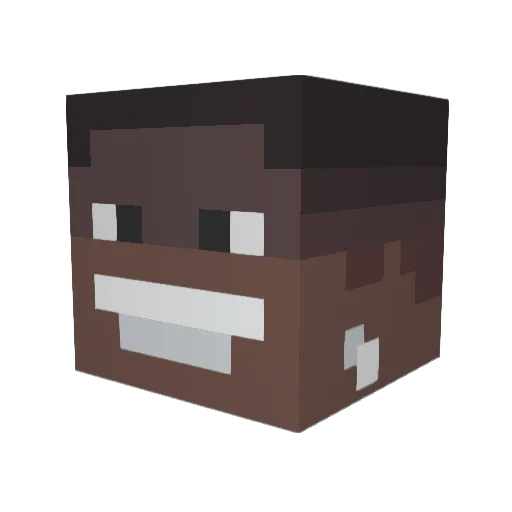 RealClk Minecraft avatar head, 3D render