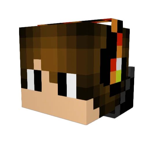 RealDiamondKing Minecraft avatar head, 3D render