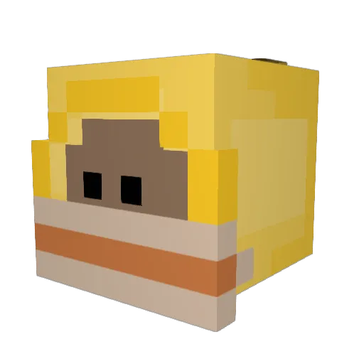 RealDuckyLED Minecraft avatar head, 3D render