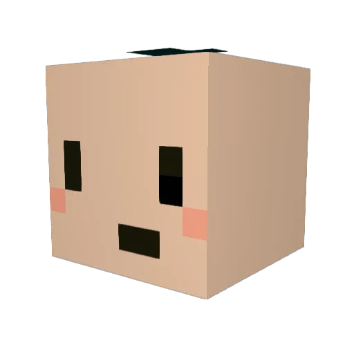 RealFooji Minecraft avatar head, 3D render