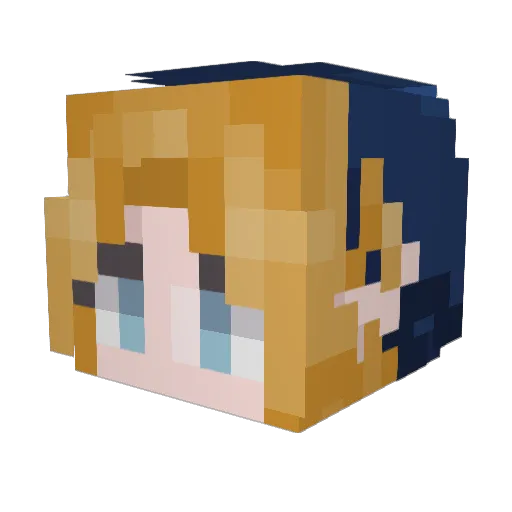 RealGiveme Minecraft avatar head, 3D render