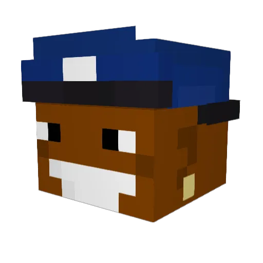 RealHyb Minecraft avatar head, 3D render