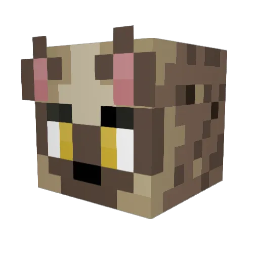 RealHyena Minecraft avatar head, 3D render