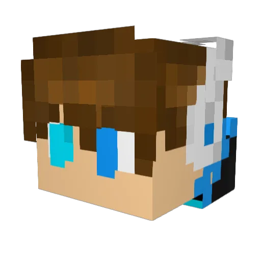 RealJustinPlays Minecraft avatar head, 3D render