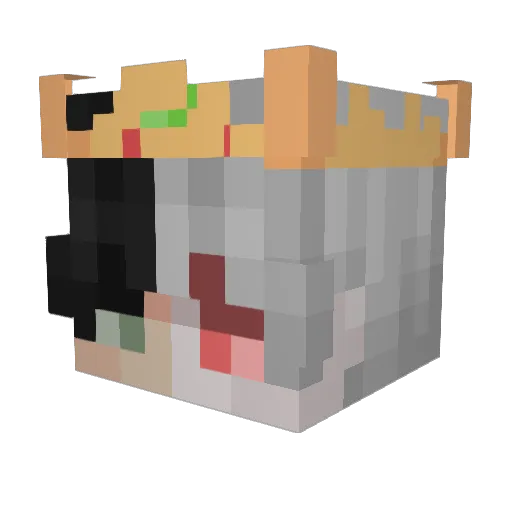 RealKing01 Minecraft avatar head, 3D render