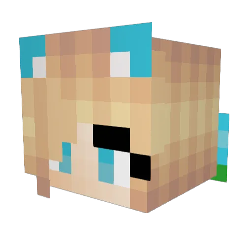 RealLeshana Minecraft avatar head, 3D render