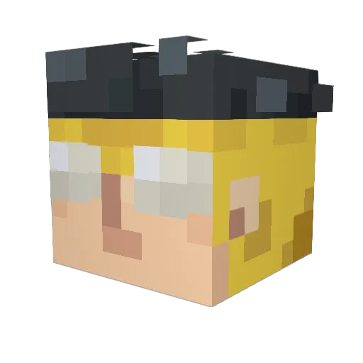 RealMarq Minecraft avatar head, 3D render