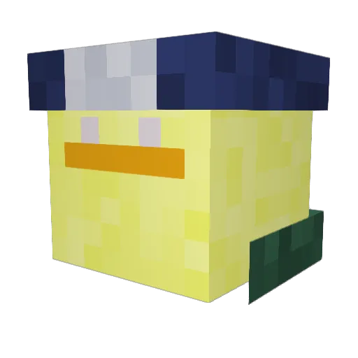 RealMcDuck Minecraft avatar head, 3D render