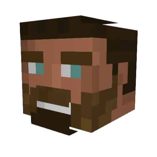 RealMeteo Minecraft avatar head, 3D render