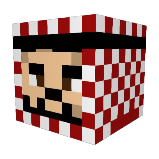 RealMethuselah Minecraft avatar head, 3D render