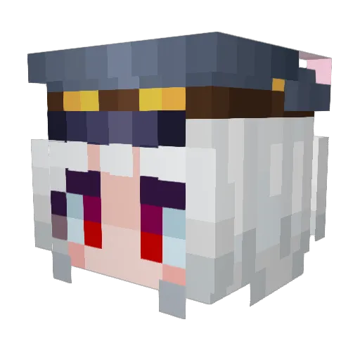 RealMilia Minecraft avatar head, 3D render