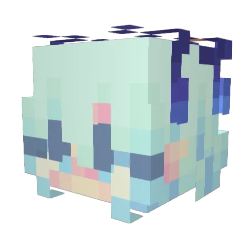 RealNoir Minecraft avatar head, 3D render