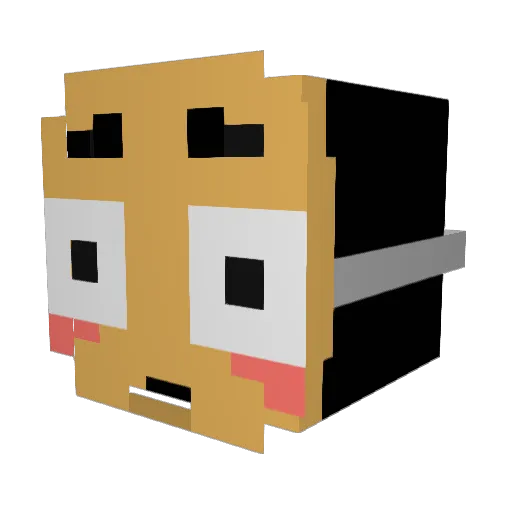 RealPeabo Minecraft avatar head, 3D render