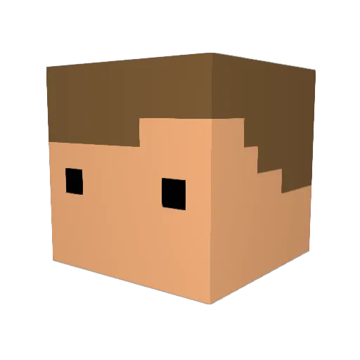 RealPenguinTD Minecraft avatar head, 3D render