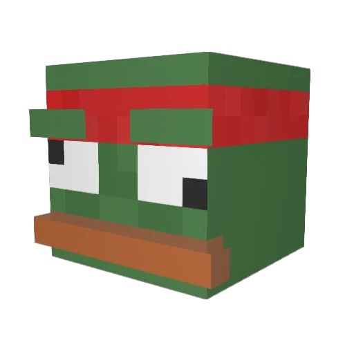 RealPepe Minecraft avatar head, 3D render