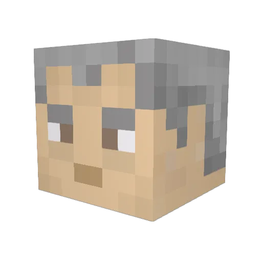RealSimplyRocco Minecraft avatar head, 3D render