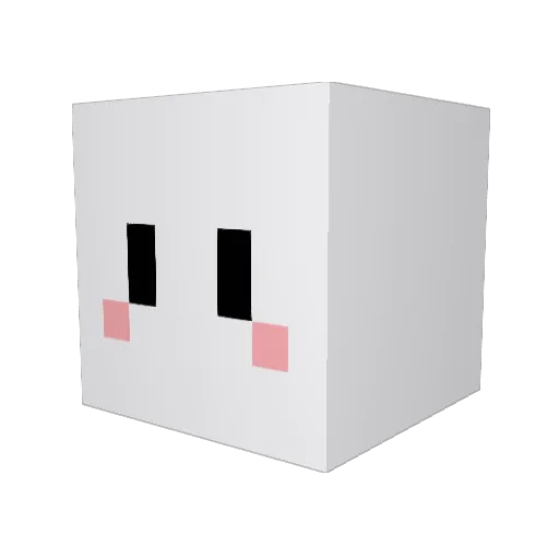 RealSnow Minecraft avatar head, 3D render