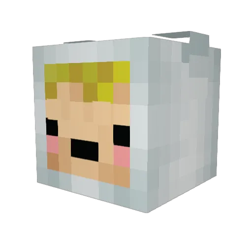 RealTable Minecraft avatar head, 3D render