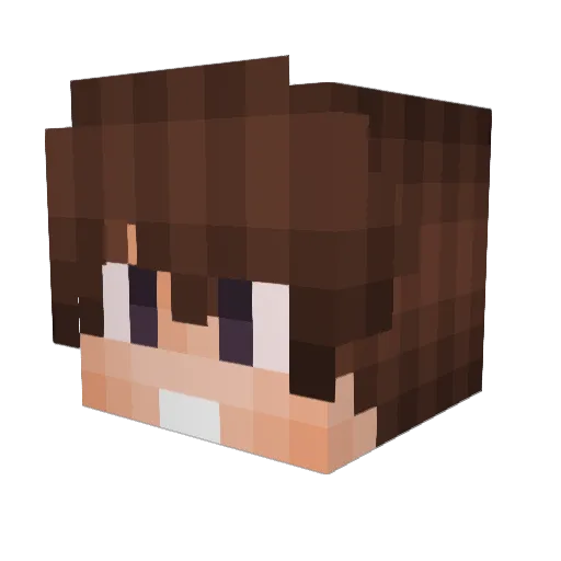 RealTuber Minecraft avatar head, 3D render