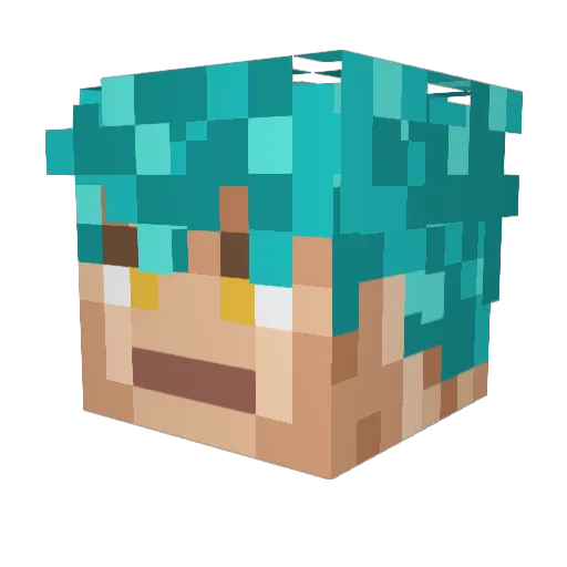 RealValou Minecraft avatar head, 3D render