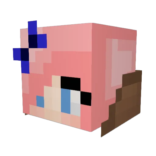 RealVelvetQuake Minecraft avatar head, 3D render