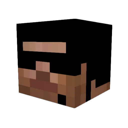 RealZaker Minecraft avatar head, 3D render