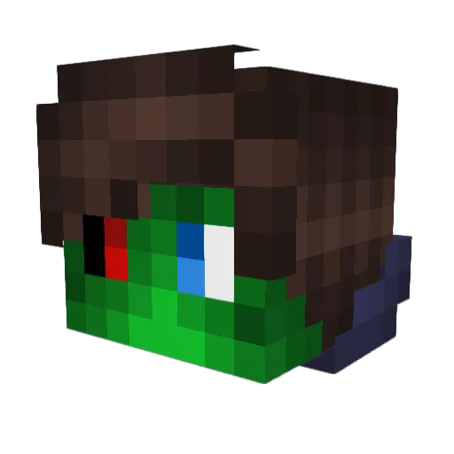 RealZombe Minecraft avatar head, 3D render