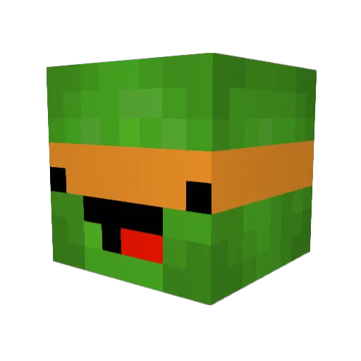 Real_02 Minecraft avatar head, 3D render